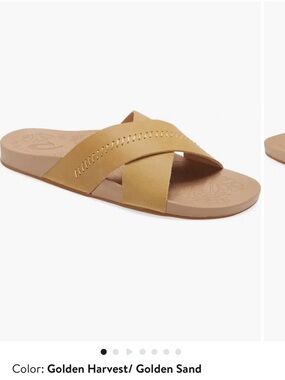 OluKai Kipea Olu Slide Sandal (Women) - Golden Harvest/ Golden Sand